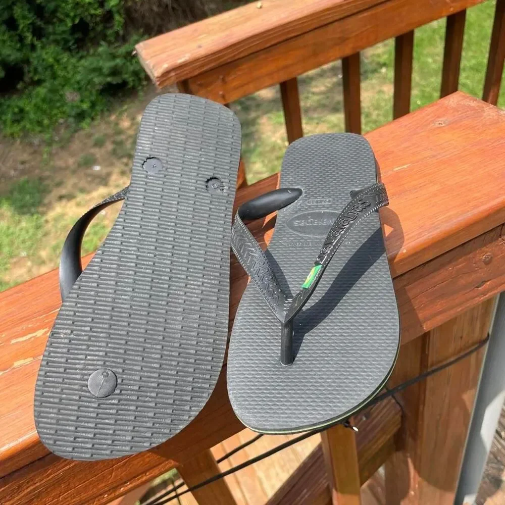 Havaianas Women's 7/8 Mens 6/7 Brazil Unisex Black Flip flops